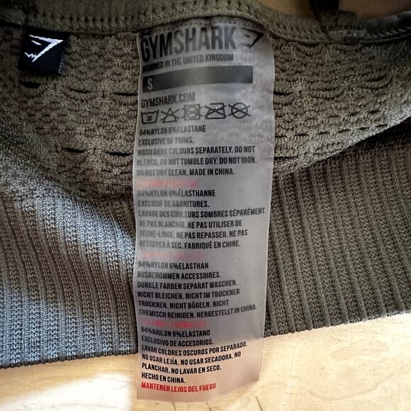 Gymshark Energy Seamless Sports Bra Strappy Removable Pad Yoga Athletic Khaki XS - Picture 3 of 4